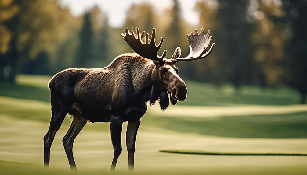 moose surprises golfers